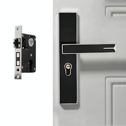 Serrure Connectée En Aluminium Pour Porte Intérieure Design Moderne Noir Argent YONIS - 3615617047477_0