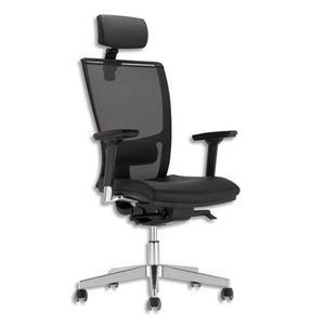 Siège zbody en tissu et résille noir, appui-tête, à contact synchrone réglage latéral, sans accoudoirs_0