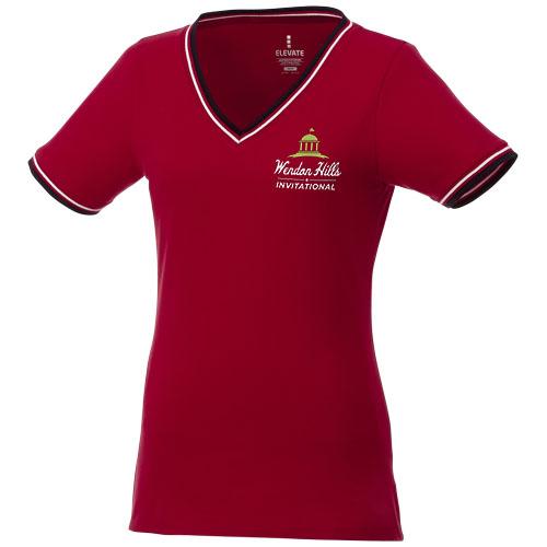 T-shirt maille piquée manches courtes femme Elbert - col V - 100% coton - 180 g/m²_0