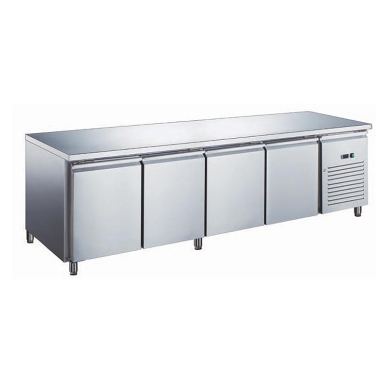 Table réfrigérée sans dosseret inox positive avec évaporateur ventilé 4 portes 449 litres - SN4101X_0