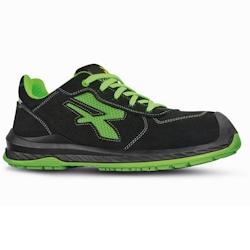 U-Power - Chaussures de sécurité basses éco durables CANYON - Environnements secs - S3 SRC CI ESD Noir / Vert Taille 45 - 45 noir matière synthét_0