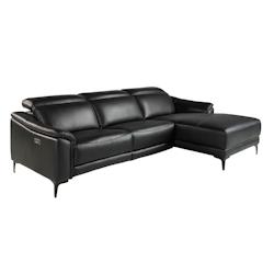 AC ANGEL CERDA Angel Cerdá Canapé d'angle relax droite en cuir noir 6205C 272 x 168 x 96 - noir fourrure 8435631032021_0