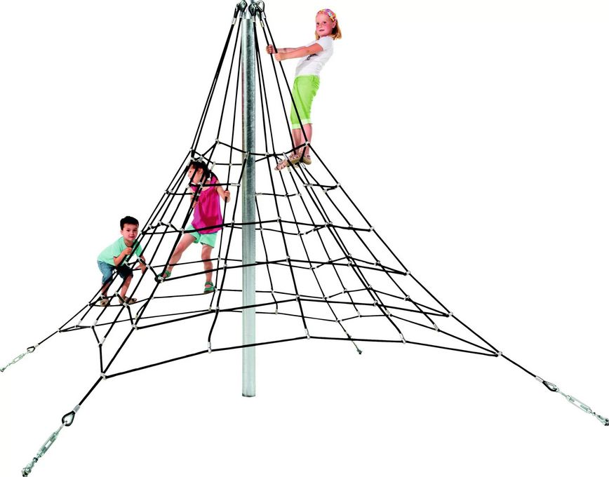 Araignée pour aire de jeux - Hauteur 2m, 2.7m ou 3.5m - Filet de pyramide en corde armée Ø 16 mm_0