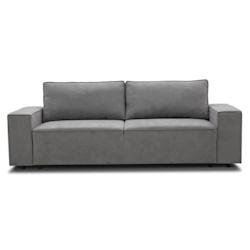 Canapé droit convertible 3 places JOSH - Tissu gris - Coffre de rangement - L239xP86xH85cm AUCUNE - 3666749520468_0