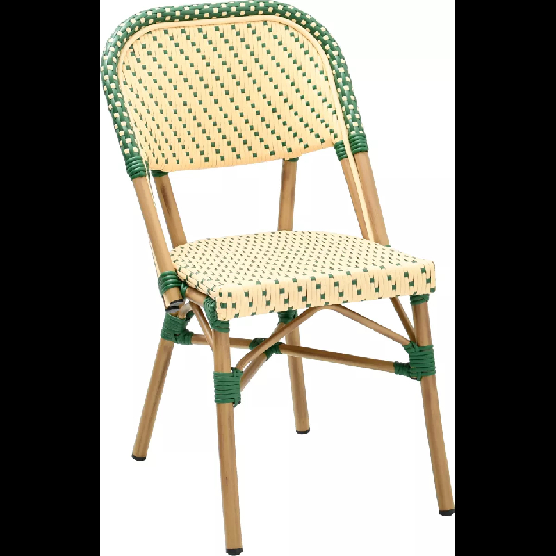 Chaise de restaurant QUEYRAC - aluminium rotin tressage nylon - extérieur_0