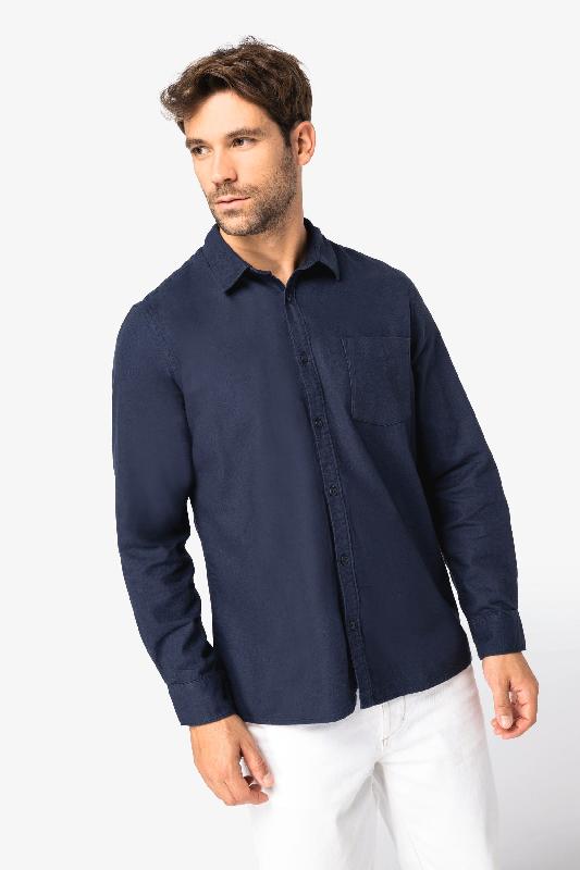 Chemise écoresponsable en flanelle homme - Native Spirit - Réf: NS520 - 100% coton biologique - Coupe droite_0