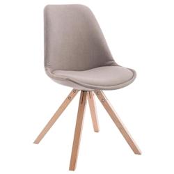 Décoshop26 - Chaise de salle à manger design scandinave en tissu taupe et pieds en bois clair forme carré 10_0003461 - 3000251591316_0