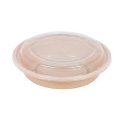 ECOLOMIQUE - 50 Pcs - Bol Reemp beige PP - 700 ml, Ø 182 mm, Hauteur: 51 mm, Couvercle transparent - ECO294REBOPO24 - beige plastique ECO294REBOPO24_0