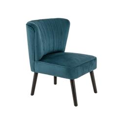 Fauteuil Gabin bleu pétrol, 76 x 70 x 64 cm, France Mobilier chr - bleu textile 3760326525539_0