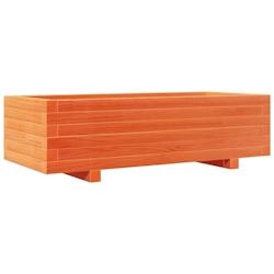 Helloshop26 - Jardinière bac lit surélevé plantes fleurs terrasse jardin cire 90 x 40 x 26,5 cm bois de pin massif marron 02_0038508 - 3000217710362_0