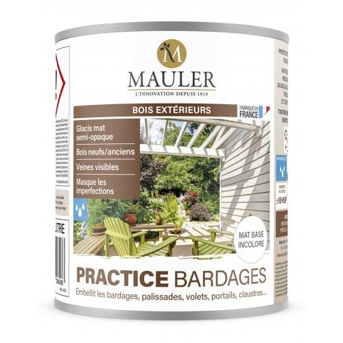 HUILE PRACTICE BARDAGES SANS ODEUR -RÉNOVATION BOIS VERTICAL EXTÉRIEUR -BASE INCOLORE 0,93L MAULER