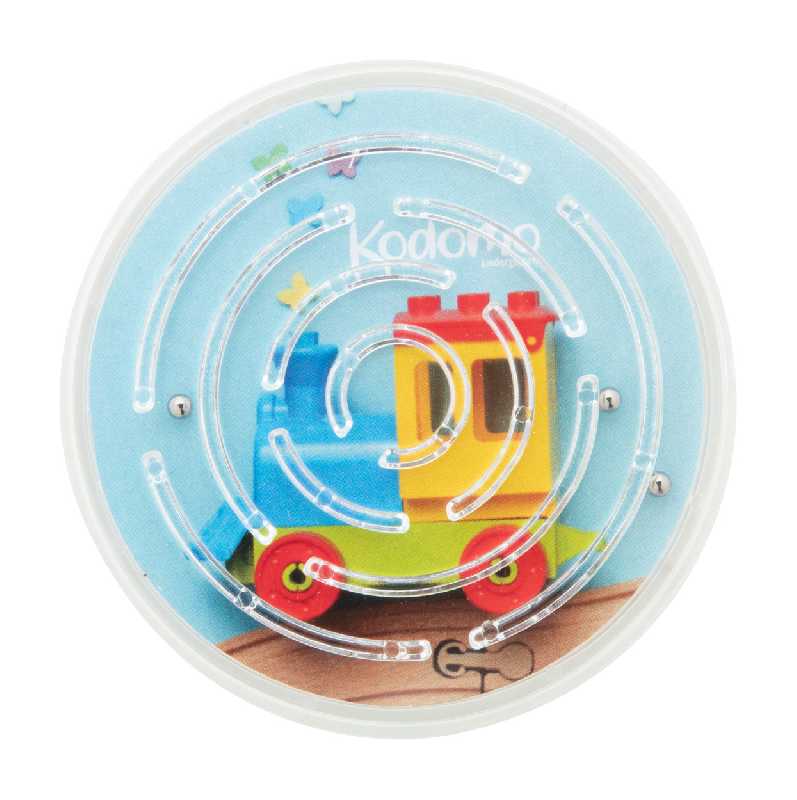 Jeu de patience rond en plastique - avec trois billes de métal et insert papier digital - Marquage inclus_0
