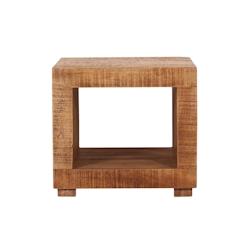 Möbilia Table basse carrée | 1 compartiment ouvert | Manguier massif | L 50 x P 50 x H 45 cm | Naturel - beige Bois massif 22020000_0