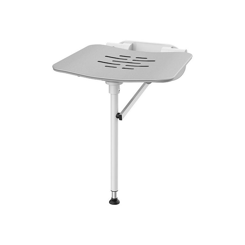 Odf01tab04 - Tabouret de douche mural avec pied - Normes hôtellerie et PMR - Charge 180kg_0