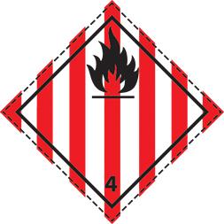 Plaque-étiquette de danger ADR magnétique 30×30 cm - classe 4.1 - Référence 46375_0
