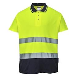 Portwest - Polo en coton bicolore HV Jaune / Bleu Marine Taille 2XL - XXL textile 5036108251179_0