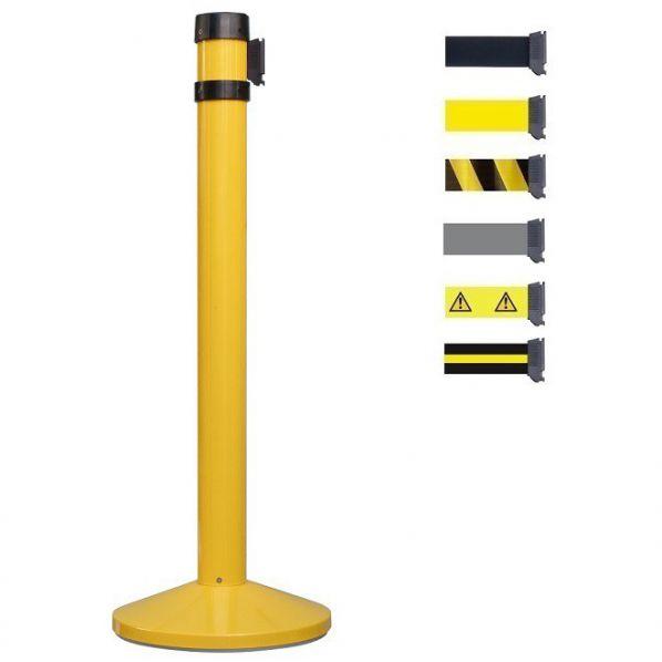 Poteau de signalisation jaune à sangle 4 mètres - Noir/Jaune/Noir - Marque Rolléco_0