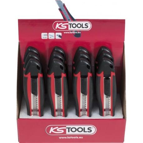 Présentoir de 12 cutters universels à lame sécable, magasin de 6 lames - 18 mm KS Tools | 907.2175D_0