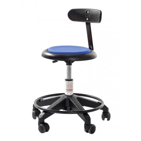 Siège professionnel petite enfance base plastique Assise simili cuir Bleu_0