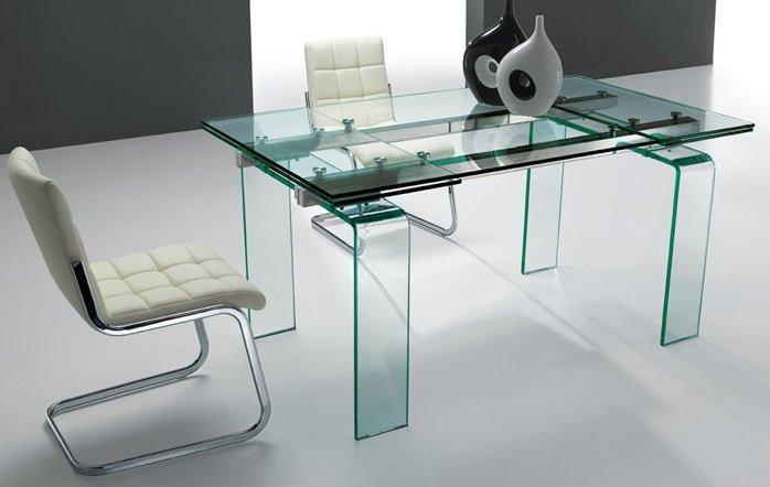 Table de repas aero verre transparent, extensible jusqu'à ...