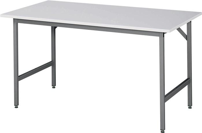 Table de travail L1500xP800xH800-850mm - Plateau mélamine ép. 22mm - Châssis anthracite métallisé RAU - Charge max. 300kg_0