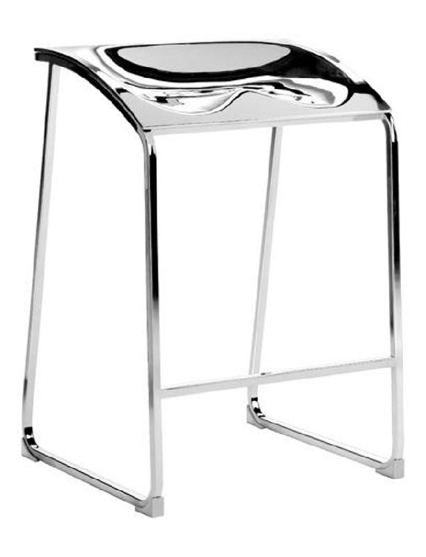 Tabouret de bar Zarek - hauteur 76 cm - assise ABS chromé_0