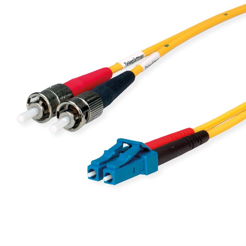 TELEGÄRTNER Câble adaptateur duplex 9/125 OS2, 2x ST, 1x LC Duplex, jaune, 2 m_0