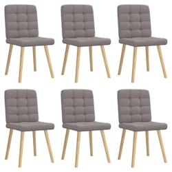 VidaXL Chaises à Manger Lot De 6 Taupe Tissu - gris 8721158569127_0