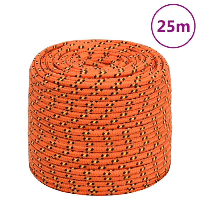 Vidaxl corde de bateau orange 6 mm 25 m polypropylène 152655_0