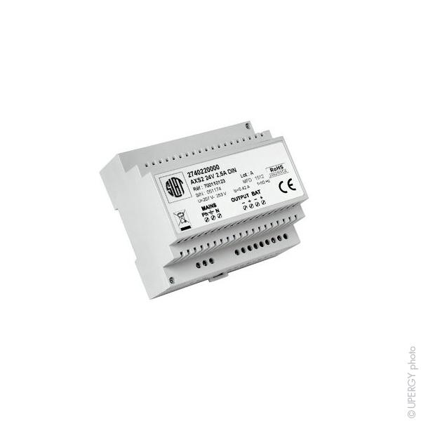 Alimentation secourue 24V/1A - 230V 24W - SLAT AXS2 DIN - Conforme EN 50131-6 grade 2_0