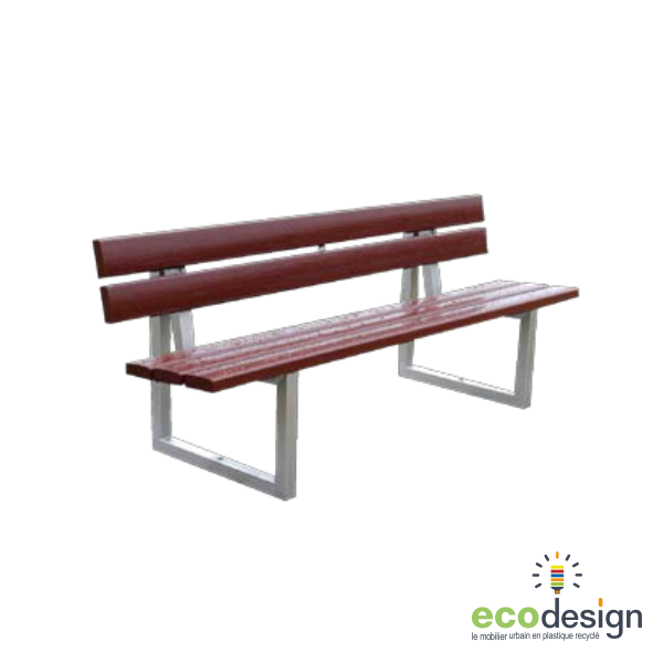 Banc public en plastique éco-design Calvi - profilés renforcés, fixation au sol, coloris au choix_0