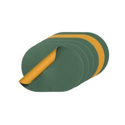 Bjorn Set de table ovale réversible - 6 pièces - Cuir recyclé jaune moutarde et vert sapin - multicolore 3701488308295_0