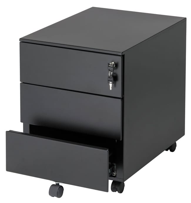 Caisson métallique mobile 3 tiroirs - acier inoxydable - dimensions 42x58x54 cm - garantie 2 ans_0