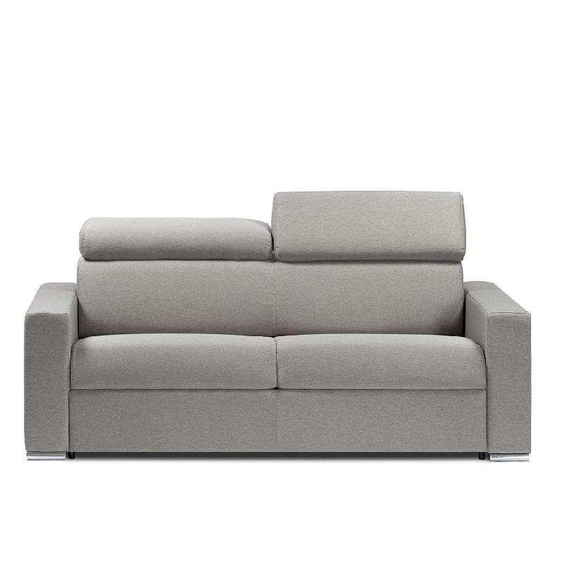 CANAPÉ CONVERTIBLE EXPRESS DARWIN TÊTIÈRES RÉGLABLES COUCHAGE 160CM MATELAS 16CM TISSU TWEED GRIS CLAIR_0