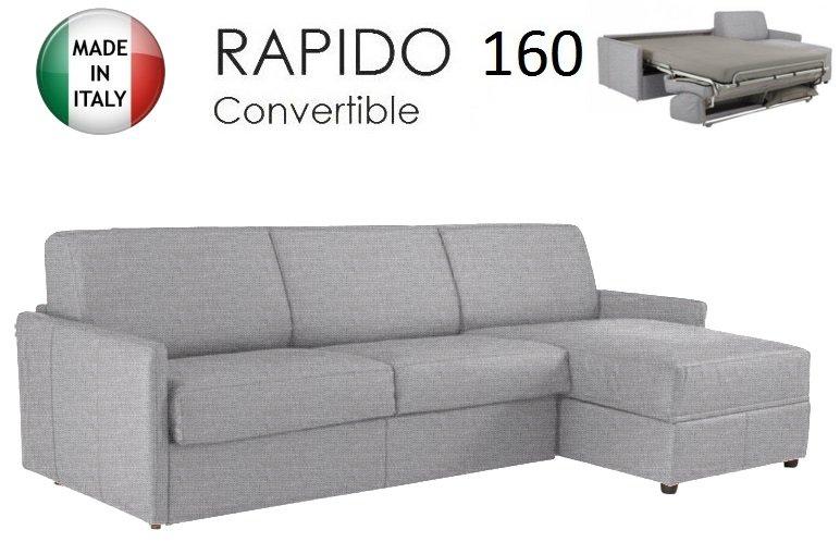 Canapé d'angle SUN convertible express - Tweed gris silex - Matelas 16 cm - Couchage 160x197 cm_0