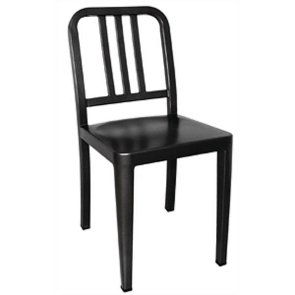 Chaise bistro marine TRGJ776 - réplique emblématique de l'US Navy - acier peint noir, usage intérieur_0