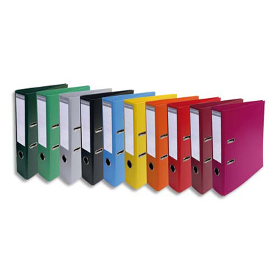 CLASSEUR A LEVIER EXACOMPTA EN PVC - DOS DE 7 CM - FORMAT 32 X 29 CM - COLORIS ASSORTIS VIF - LOT DE 10