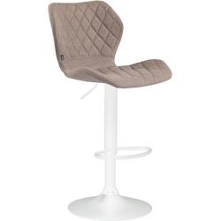 CLP Tabouret de bar Cork en tissu Taupe/Blanc - gris textile 313211_0