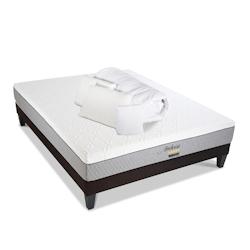 Ensemble   Matelas Mémoire de forme + Sommier + Accessoires 140x190 cm AMBOISE BELLECOUR - blanc Mousse à mémoire de forme 4VP.AM.K15.K.1419_0