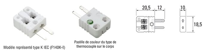 F140 - Connecteur miniature pour thermocouple en céramique - 650°C max - TC S.A._0