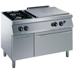 Fourneau 2 feux - 1 taque coup de feu - Four gaz GN 2/1 - Armoire neutre - Medium 1700_0