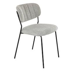 France Mobilier CHR lot de 2 Chaises Margot gris clair 74x49x58 - gris textile 3760326526116_0