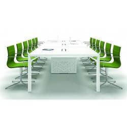 Grande table de réunion rectangulaire X8 - pieds design Officity - haut standing_0