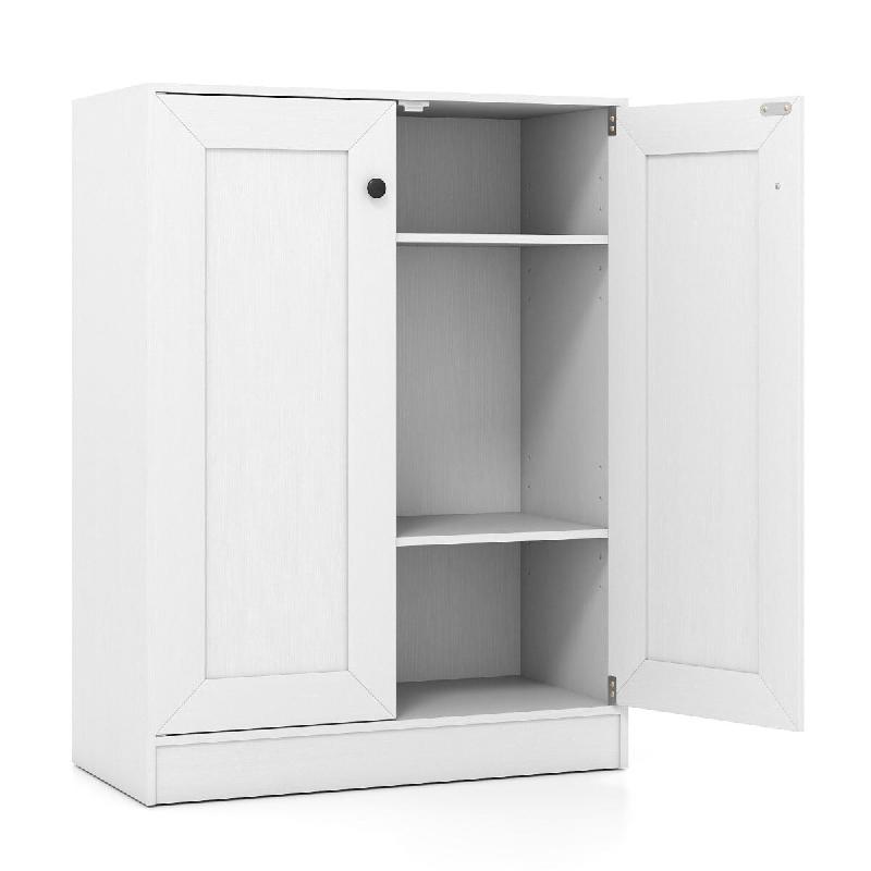 Helloshop26 - Armoire de rangement salle de bain 60 x 30 x 80 cm 2 étagères réglables esthétique moderne en bois blanc 20_0017491 - 3000231893140_0
