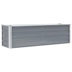 Helloshop26 - Jardinière lit surélevé plantes fleurs jardin acier galvanisé 160 x 40 x 45 cm gris 02_0001091 - 3000074501530_0