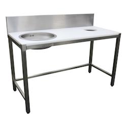 L2G Table de préparation pour poisson inox avec dosseret L2G - SBGSTPP10625 - SBGSTPP10625_0