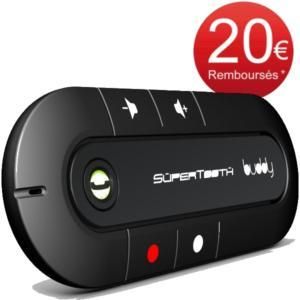 SuperTooth Kit-voiture mains libres Bluetooth pour pare-soleil Buddy - Noir