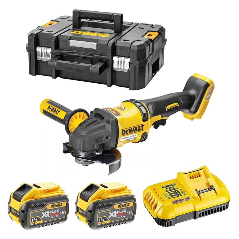 Meuleuse 2.0 54 Volts (2x9 Ah) XR FLEXVOLT sans charbon diamètre 125 mm DEWALT | DCG418X2_0