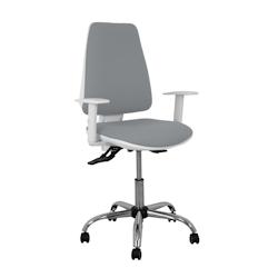 Piqueras y Crespo Silla Elche blanca asincro bali gris brazos regulables ruedas de parqué - gris multi-matériau 1014ASB220B5CRRP_0