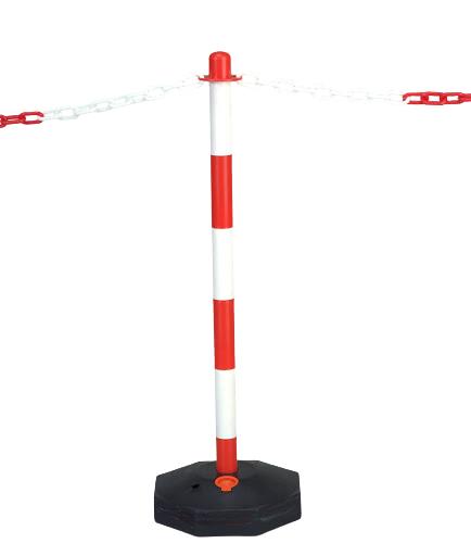 Poteau plastique VINMER - socle lestable - hauteur 85 cm - rouge et blanc - réf. 477808_0
